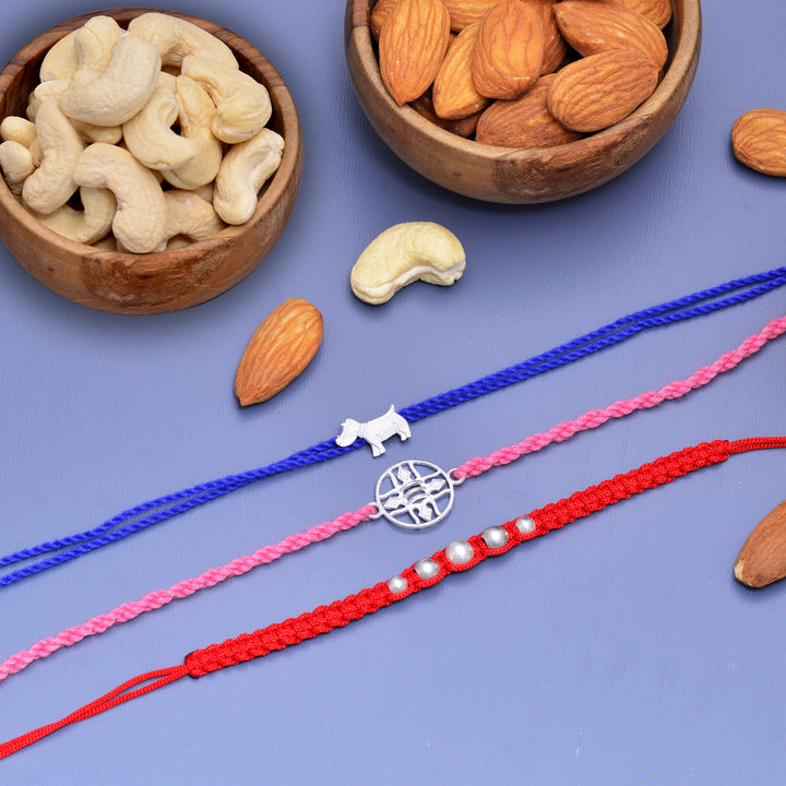 Premium Silver Rakhi Collection With Dry Fruits