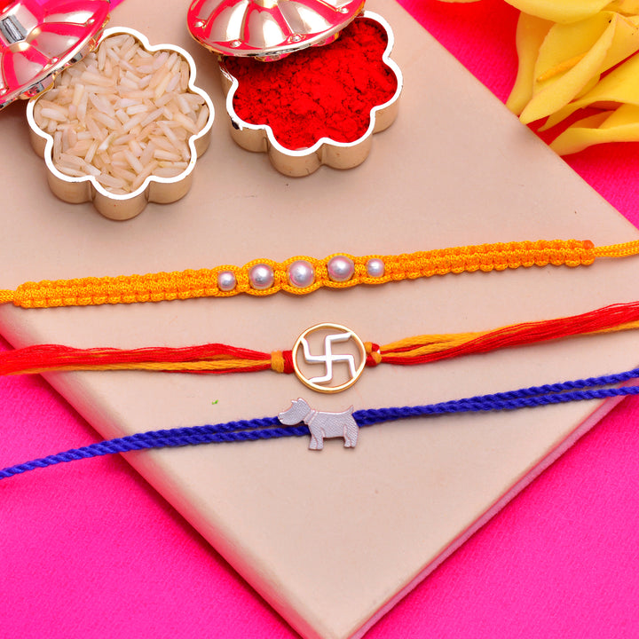 Triple Blessings Silver Rakhi Collection