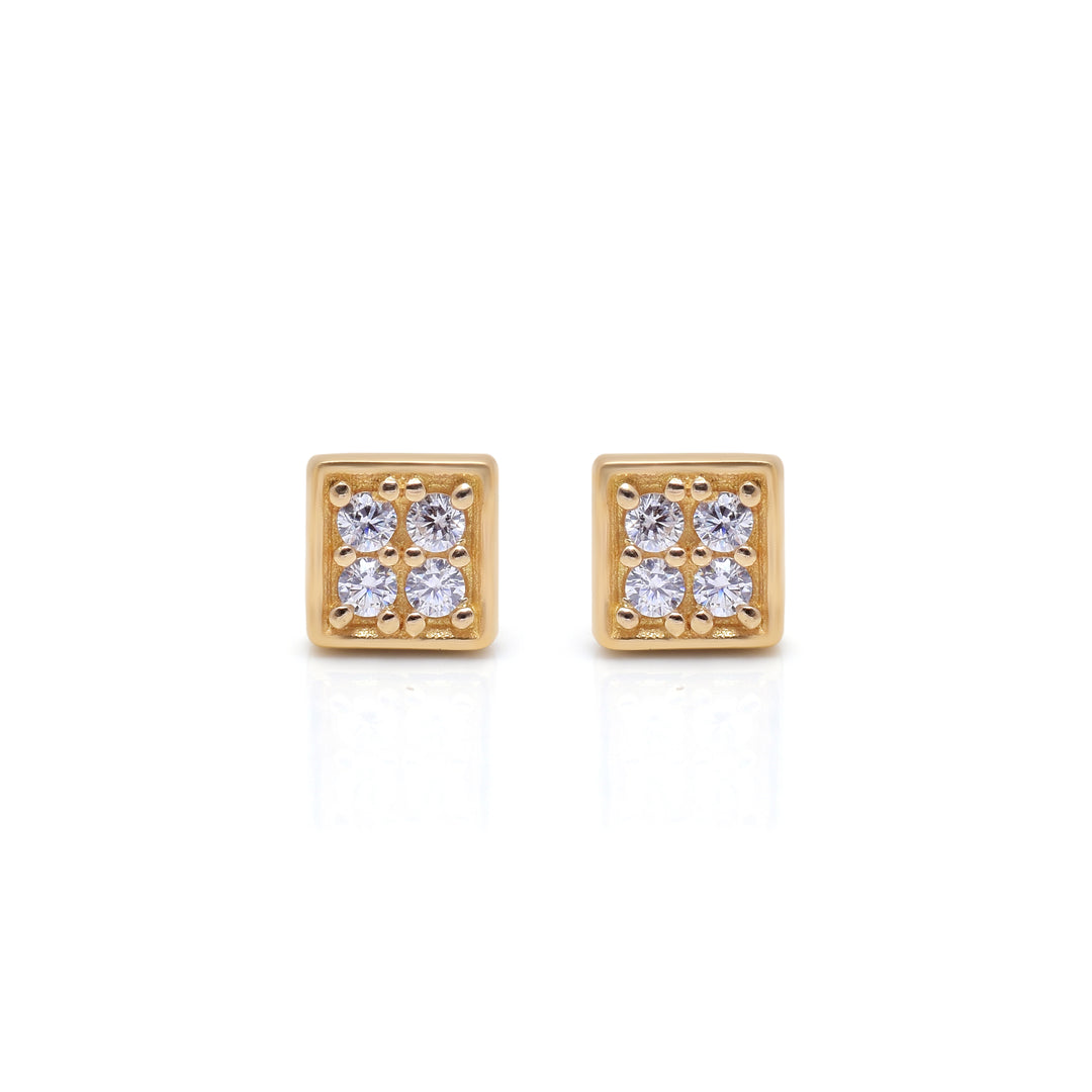 Pure 925 Silver Cubic Zirconia Stud Earrings for Women