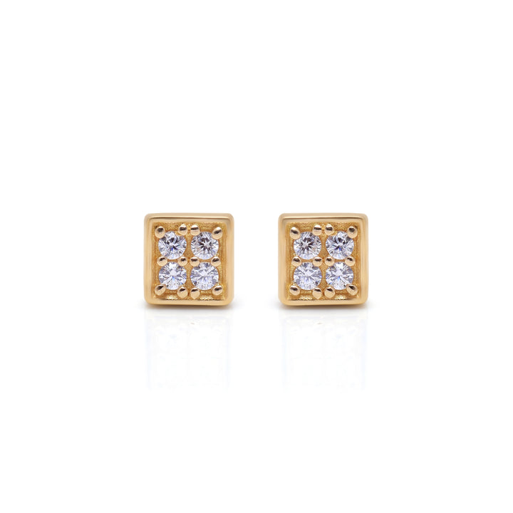 Pure 925 Silver Cubic Zirconia Stud Earrings for Women