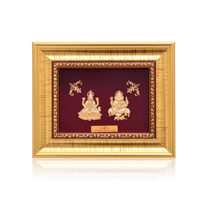 Shri Ganesh & Lakshmi 24kt Gold-Plated Frame