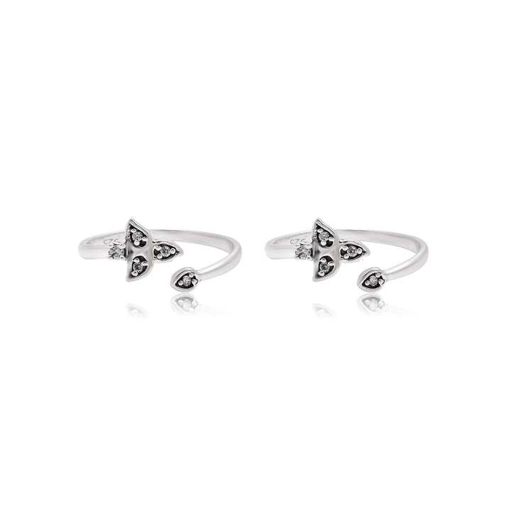 Girl's Trendy Silver Plated Toe Rings