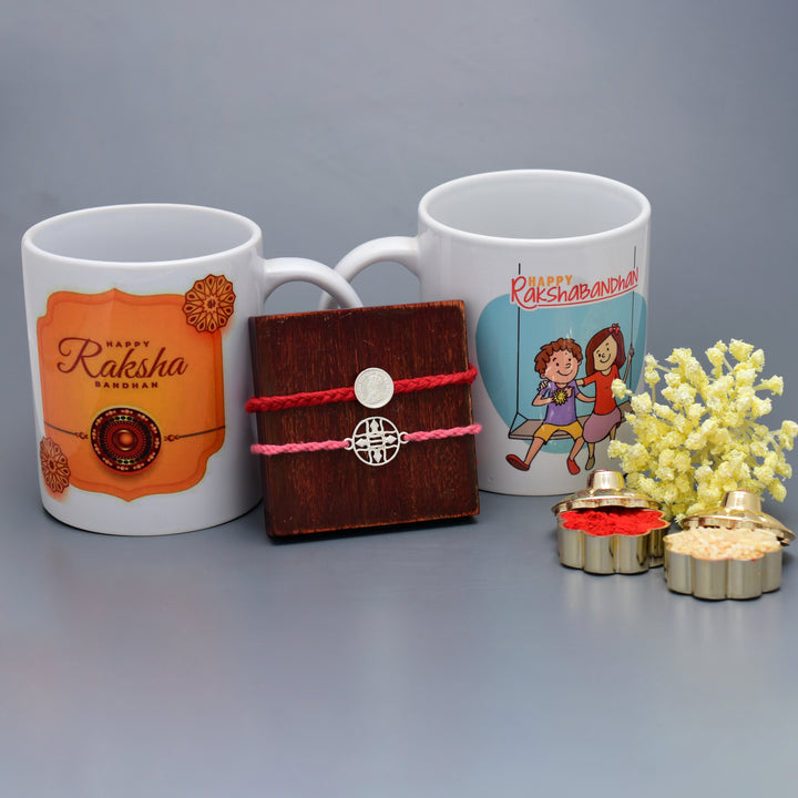 Premium Silver Rakhi Collection With Mug