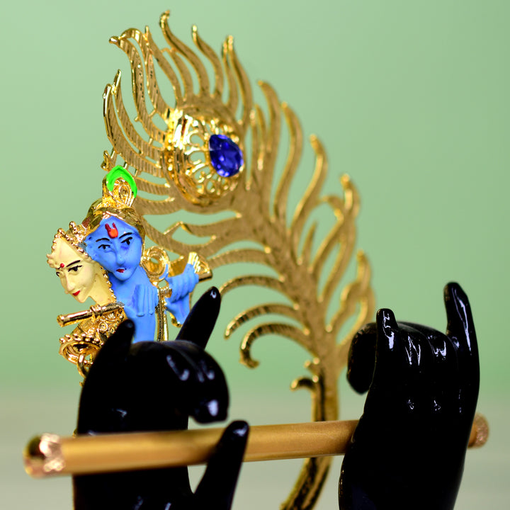 24k Gold Plated Krishna Hand with Flute Figurine