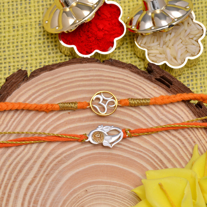 Religious Silver Rakhi Combo Collection