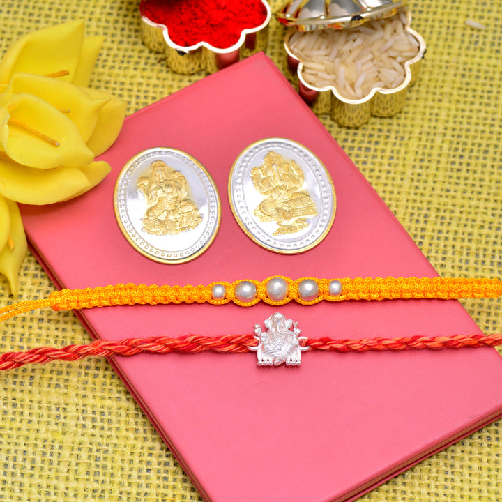 Ganesh Ji Harmony Silver Rakhi