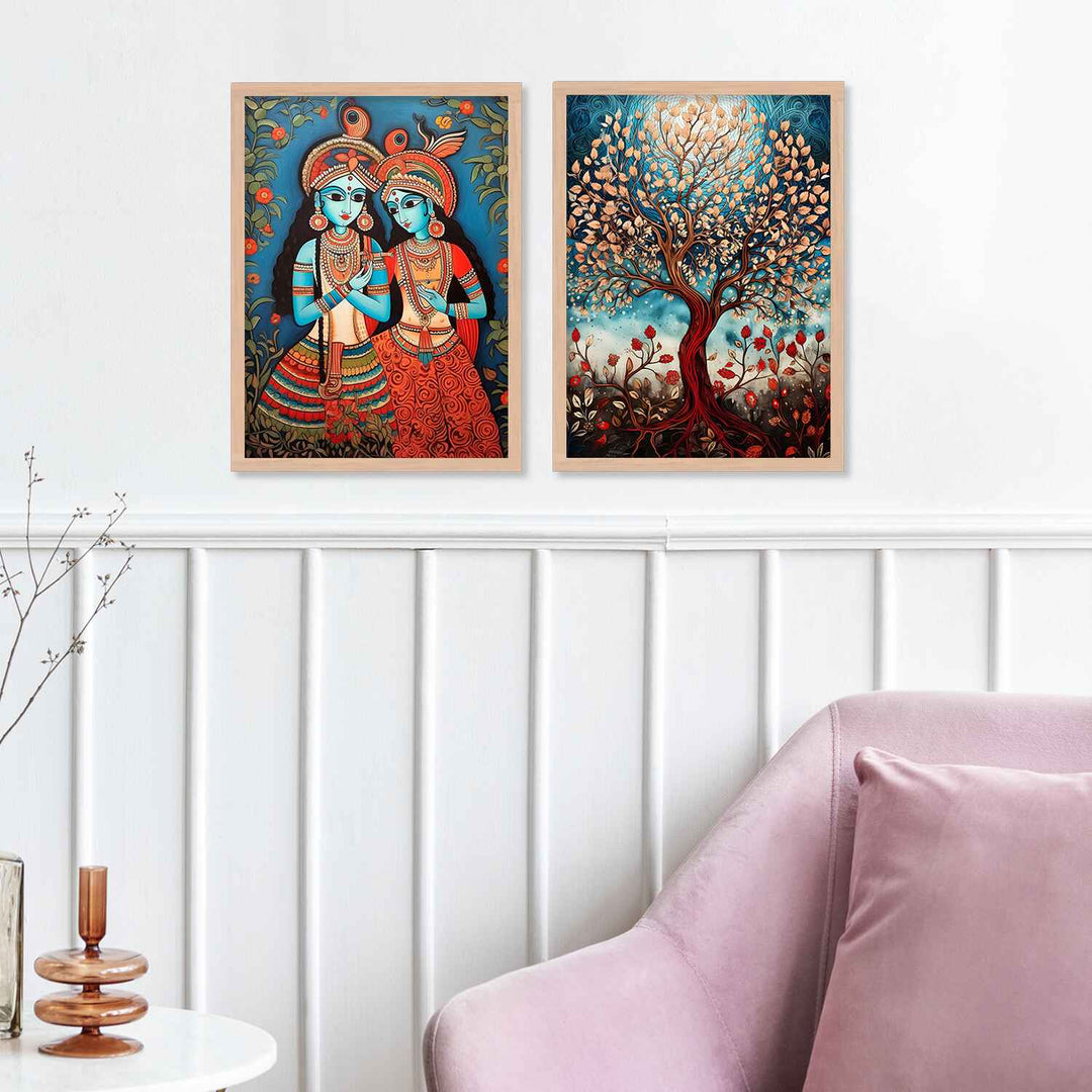 Radha Krishna Framed Wall Painting