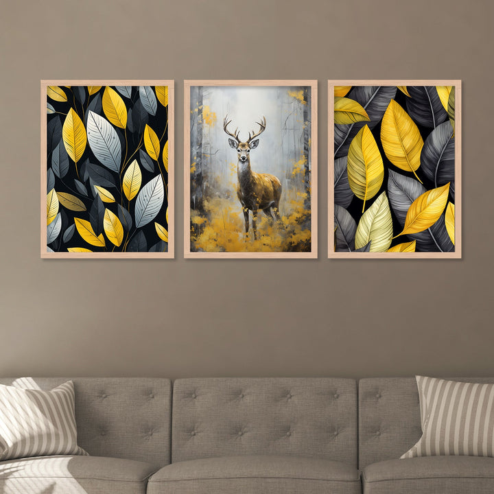 Swamp Deer With Leaf Wall Art