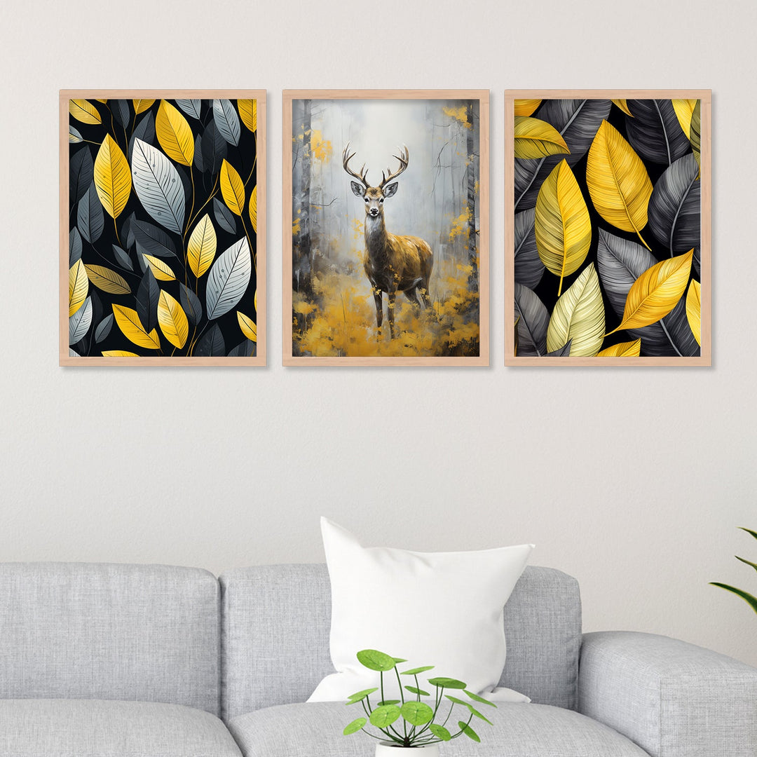 Swamp Deer With Leaf Wall Art