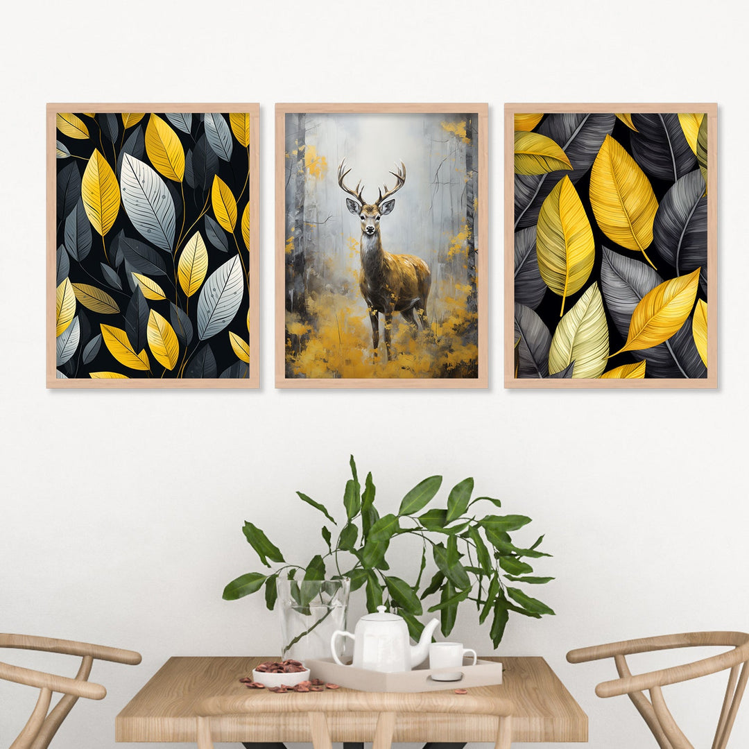 Swamp Deer With Leaf Wall Art