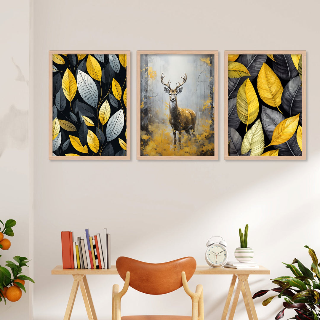 Swamp Deer With Leaf Wall Art