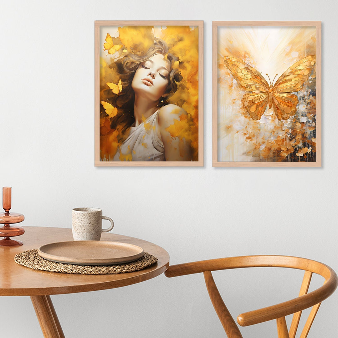 Golden Butterfly And Girl