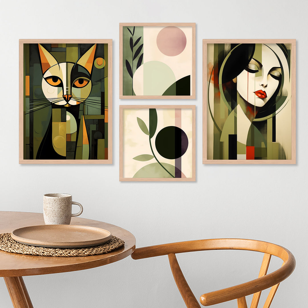 Cat And Girl Wall Art