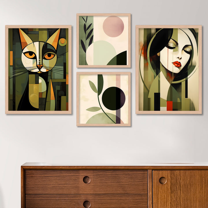 Cat And Girl Wall Art