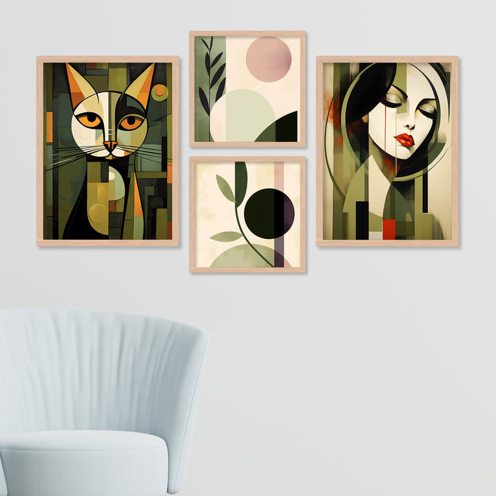 Cat And Girl Wall Art