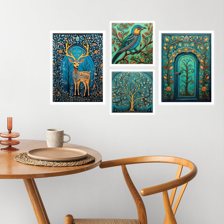 Deer And Bird Wall Painting