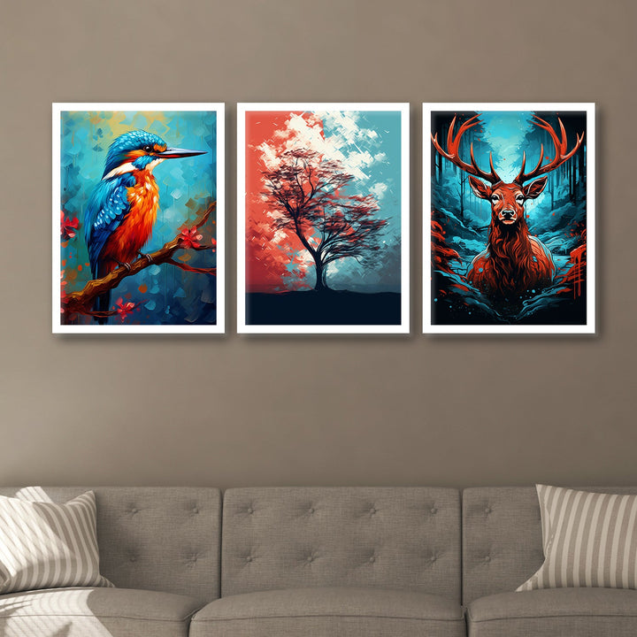 New Bird And Swamp Deer Wall Art