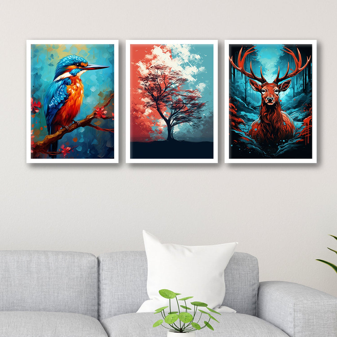 New Bird And Swamp Deer Wall Art