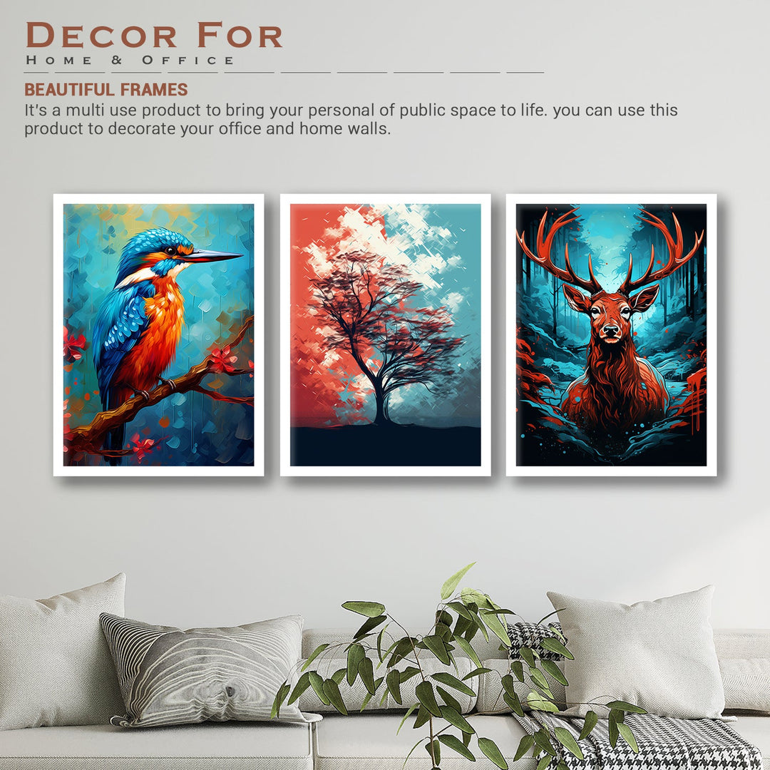 New Bird And Swamp Deer Wall Art