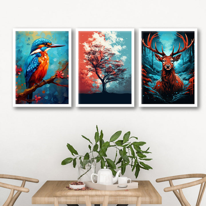 New Bird And Swamp Deer Wall Art