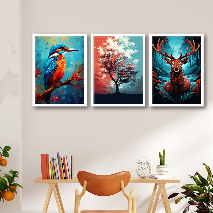 New Bird And Swamp Deer Wall Art