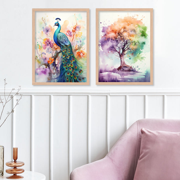 Rainbow Colours Bird Art