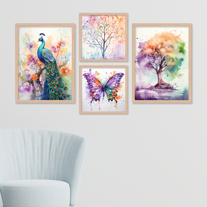 Rainbow Colours Bird Art